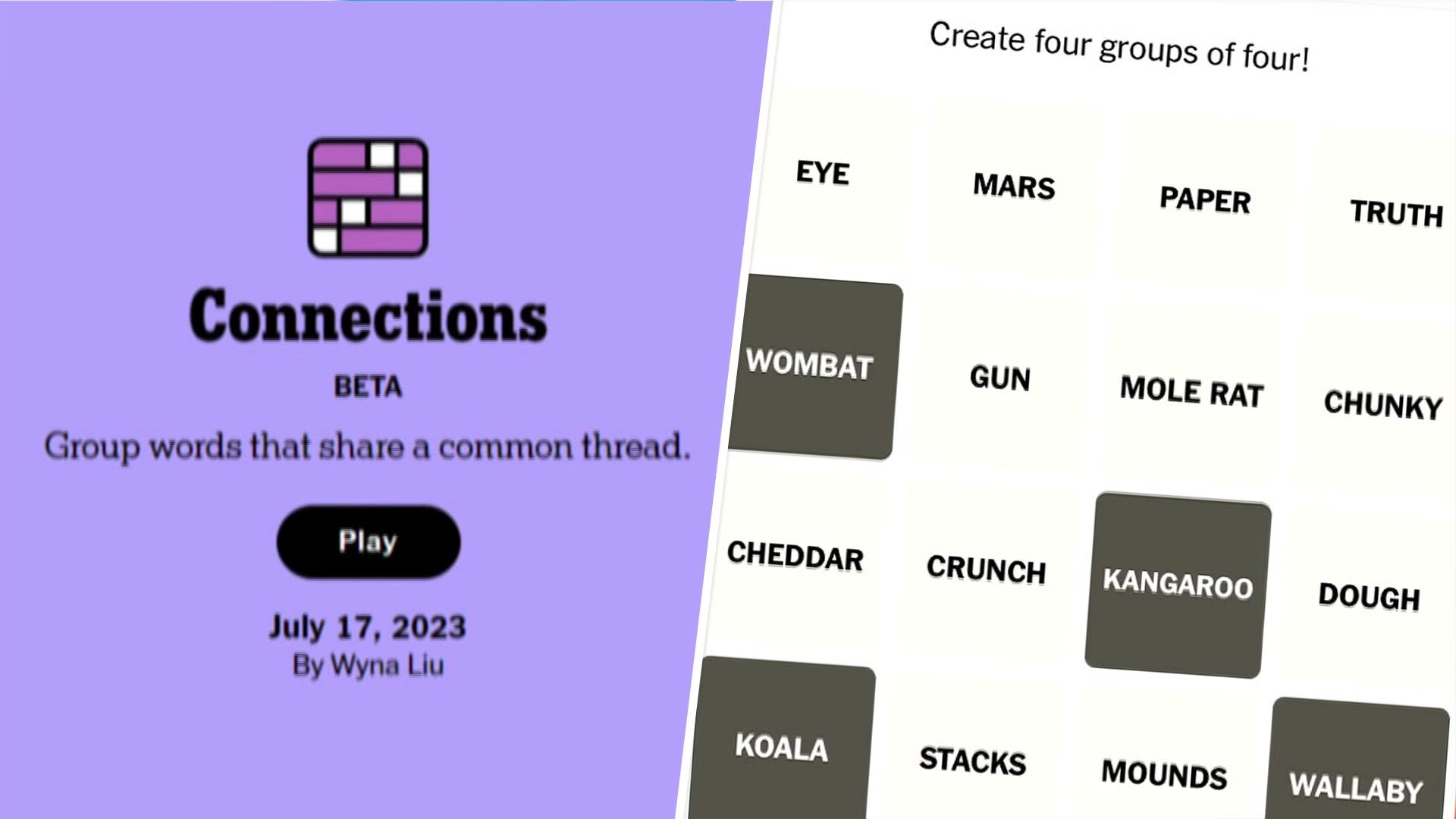 NYT encontra um match com o jogo de palavras Connections