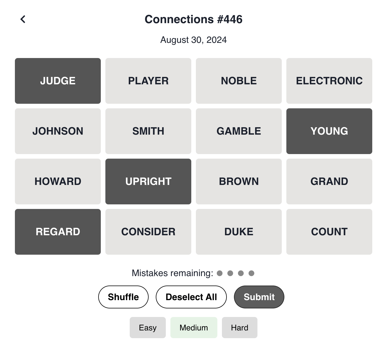 Connections Game Easy Mode Connections Game Easy Mode